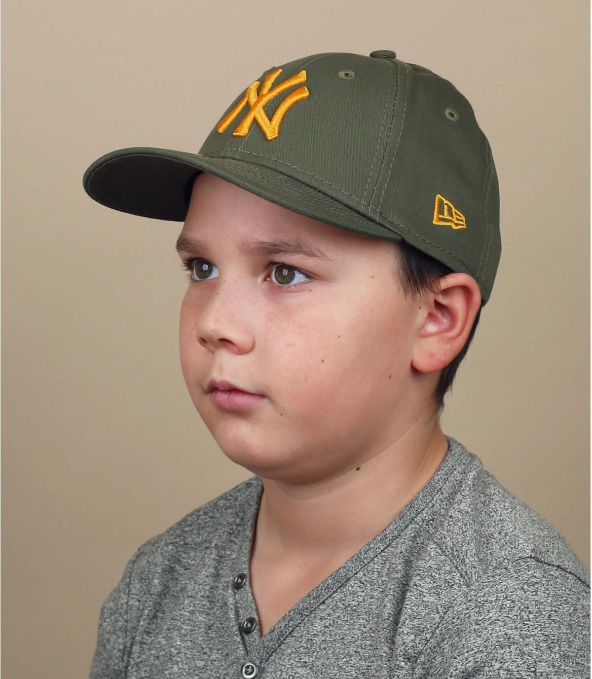 Kinder Trucker Cap NY grün gelb Casquette Kids League Ess NY 940 olive mapple leaf